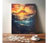 Puzzles para Adultos 520 Piezas, Tiburón Paisaje Natural Puzzle, Educativo, Intelectual, descompresión, Divertido Juego Familiar Puzzles 520 Piezas 52 x 38 cm
