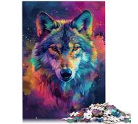 Puzzles para adultos, adolescentes, lobo exótico, rompecabezas para adultos, 1000,26 x 38 cm, puzzles de cartón, adecuados para niños a partir de 14 años, rompecabezas de pensamiento