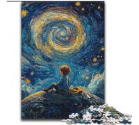 Puzzles para Adultos de 1000 Piezas, El Principito del Cielo Nocturno, desafío difícil para aliviar el estrés con póster a Juego y Hoja de Trivia de 50x75cm