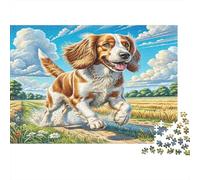 Puzzles para Adultos English Springer Spaniel: Brittany Spaniel en el Campo Juegos Educativos para Toda la Familia Mujeres 70x50cm/1000pcs