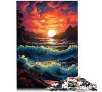 Puzzles para adultos Paisaje de atardecer Fantástico Puzzle 1000 piezas 14.96 pulgadas x 20.47 pulgadas Rompecabezas de cartón adecuados para adultos que aprenden un rompecabezas educativo