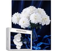Puzzles para Adultos, Puzzle 5000 Piezas Flor Rompecabezas Adultos Pieza de Madera Juegos, Obra de Arte de Juego de Rompecabezas, Jigsaw Puzzle Crisantemo, Decoración del Hogar Regalos 156x105cm D-696