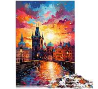 Puzzles para adultos Puzzle del Puente de Carlos 1000 piezas para adultos 19.7 x29.5 pulgadas Rompecabezas de madera para adolescentes y niños para regalar a toda la familia