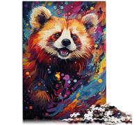 Puzzles para adultos, rompecabezas Panda Roux pintados en color, 1000 piezas, para adultos y niños, 50 x 75 cm, rompecabezas de madera, rompecabezas educativo, juego familiar