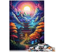 Puzzles para adultos Temple Bulguksa, Corea del Sur Puzzle 1000 piezas 14.96 pulgadas x 20.47 pulgadas Rompecabezas de cartón para adultos y niños a partir de 14 años de edad, Rompecabezas de colores