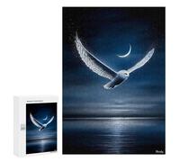 Puzzles para adultos y adolescentes Snowy Owl Guardian of The Crescent Sky Puzzles para adultos, juego familiar difícil, desafío ideal como regalo, 300 unidades