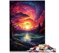Puzzles para adultos y niños Espectáculo de atardecer Fantástico Puzzle de 1000 piezas 14.96 pulgadas x 20.47 pulgadas Rompecabezas de cartón adecuados para adultos que aprenden un rompecabezas