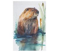 Puzzles para adultos y niños, rompecabezas de castor, 1000 piezas, rompecabezas creativos de madera, regalos (78 x 53 cm)