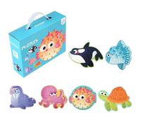 Puzzles para niños pequeños, Puzzles para niños pequeños - Lindos rompecabezas de criaturas marinas - Puzzles de juguetes de aprendizaje temprano para niños pequeños con caja de almacenamiento