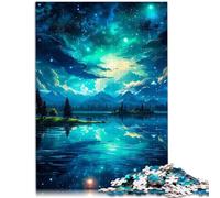 Puzzles para una vista nocturna tranquila Puzzle 1000 piezas 14.96 pulgadas x 20.47 pulgadas Rompecabezas de cartón para adultos y adolescentes a partir de 14 años de edad Juegos educativos en casa