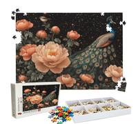 Puzzles Pavo Real peonía | Puzzle 5000 Piezas XL 156.5x105.5 cm | Rompecabezas Madera Desafiante para Adultos | con Exquisita Caja de Embalaje | Decorar Toda La Familia | Rompecabezas Adultos W3H-10