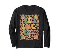Puzzles Puzzle Solver de los años 60 y 70, hippie retro, Peace Love Manga Larga