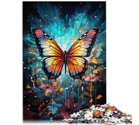 Puzzles Regalos Juguetes Pintura en Color Mariposa Adultos Puzzle 1000 Piezas Rompecabezas Regalos Rompecabezas de Madera Juguete de Aprendizaje Espiritual Descompresión (50 x 75 cm)