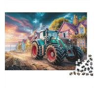 Puzzles Tractor en un Camino costero 1000 Piezas De para Adultos, Rompecabezas Arte de Escena de Pueblo Rural Adultos, Juego Familiar Regalos Creativos 70x50cm/1000pcs