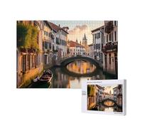 Puzzles Venecia 4000 Adultos, Puzzle Bote con Cajas y Cartel, Juego Clásico de Puzzle Arte para Entretenimiento Adultos, Regalos de Decoración del Hogar para Pasatiempos Creativos de Mujeres 2T-18
