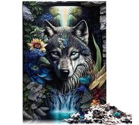 Puzzles Wolf en Mandala Jungle - Rompecabezas de Madera para Adultos y Niños - 1000 Piezas - Regalo Ideal - 29,5" x 19,7"/75 * 50 cm