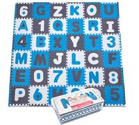 Puzzlestar XXL, 110 Piezas, Alfombrilla para niños de EVA Antideslizante - Se Puede Montar una Alfombrilla Grande, Cada Pieza Tiene un Ancho de 30x30x1cm - Alfombrilla para niños con Letras y números