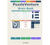 PuzzleVenture Brain Book: Sudoku, Word Search, Crossword, Maze, Word Scramble and Logic Puzzles for Adults - 672 Mixed Brain Games for Focus, Memory and Mental Fitness