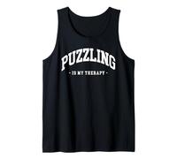 Puzzling is My Therapy Juegos Divertidos Amor Rompecabezas Camiseta sin Mangas