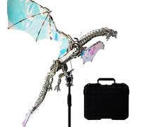 PuzzXfundty 3D Metal sanguinario Aurora Dragón Maqueta Maqueta para Adultos, 124 X 126 X 22 cm Modelo de Dragón Metal Grande Modelo de Colección Creativa (3000+PCS)