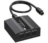 PVBCTCSID Toslink Splitter 1 In 3 Out Divisor De Audio Óptico Digital Optical Splitter 1x3 SPDIF Divisor 3 Puertos Cable Óptico Audio 1 Entrada 3 Salidas Con 1 Cable Optical De Audio