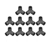 PVC 3 Way Pipe Fittings 20mm | 10PCS Right Angle Tee Connectors for Water Pipes/Furniture/Greenhouse | 90 Degree Elbow Design, Sturdy Plastic (Negra)