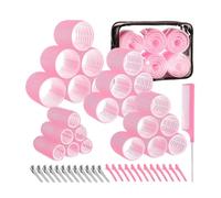 (PVC bag 50 piece set)Avaliable 4 Size Plastic Nylon Hair Rollers 50 Piece Set With Secure Stainless Clip For Most Hair Lengths Styling Multicolor