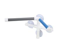 PVC Bird Bath Shower Perch with Suction Cup | Sturdy Bathing Stand for Parrots/Macaws/Cockatiels | Easy Glass or Wall Mount for Pet Birds