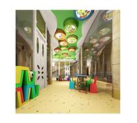 PVC Flooring Rolls Yellow PVC Floor Waterproof Floor Mat with Cartoon Pattern Kindergarten Playground Floor Coverings for Children's Rooms Thickness 1.2MM (Size : 2x6m) (2x23m)