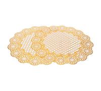 PVC Gold Placemats Set of 2 | 15x15 Inch Heat Tolerant & Non - Slip Table Mats | Hollow Design Coasters for Wedding/Party/Home Dining Decor (Patrón Circular 03)