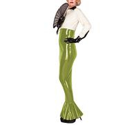 PVC High Waist Latex Leather Tight Maxi Bodycon Skirt,grass Green,S