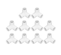PVC Plastic Right Angle Tee Corner Connector 3 Way Pipe Fittings Kit 20mm Inner Diameter for Multiple Uses (White)