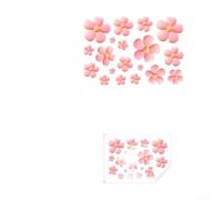 PVC resplandor en la oscuridad flor pared calcomanía luminosa para espejo azulejos baño baño impermeable patrón floral aplicación decoración rosa 20x15cm