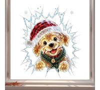 PVC Shattered Glass Style Decor - Crystal Bear Break In Window Sticker Wall