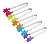 Pveath Mini pinzas multifuncionales para alimentos [5 piezas] de silicona perfectamente protegidas con forma de mano, los mejores utensilios de cocina para barbacoa, cubitos de hielo [Palma pequeña]