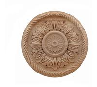 PVGYUJFD Apliques Decorativos tallados en Madera Molduras de Madera Tallada, Apliques de Madera, decoración sin Pintar, Madera de Caucho, Ventana de gabinete Ovalada Europea for el hogar(10cmx10cm)