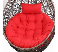 PVGYUJFD Cojín para Silla Colgante, Silla Colgante for Exteriores, cojín de Asiento Redondo Grueso for Columpios, Funda de cojín Grande Lavable for Silla Tipo Hamaca con Almohada(Red)