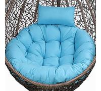 PVGYUJFD Cojín para Silla Colgante, Silla Colgante for Exteriores, cojín de Asiento Redondo Grueso for Columpios, Funda de cojín Grande Lavable for Silla Tipo Hamaca con Almohada(Blue)