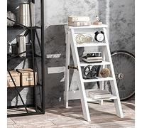 PVGYUJFD Drabiny składane, Silla de Escalera Madera 5 escalones, taburetes Plegables, Tijera portátil, for Subir a la Biblioteca del hogar, Taburete for pies