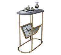 PVGYUJFD Estantería Mesa de Centro for Sala Estar Simple y Extremadamente Estrecha, gabinete Lateral Hierro Forjado con Almacenamiento, Mesa Auxiliar Pizarra