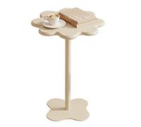 PVGYUJFD Estantería Mesa Redonda for balcón con Soporte de Hierro, Mesa esquinera for terraza/Mesa té la Tarde, Estante Junto a Cama(Creamy Yellow,H55CM)