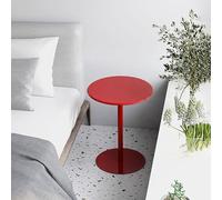 PVGYUJFD Mesas de Centro, Mesa Auxiliar de Centro Redonda Vintage Dorada, con Base mármol, Mesa pequeña, for Espacios pequeños, Pedestal, for sofá, Silla, Patio(Red,48cm/18.9in)