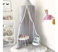 PVGYUJFD Mosquiteras, Dosel de Cama for niños, cúpula Redonda, Cortina Colgante for niños, Tienda de Lectura for Juegos Interiores y Exteriores, decoración for Dormitorio y guardería(Grey)