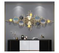 PVGYUJFD Relojes, Reloj de Pared Decorativo Grande Moderno Arte 3D Hierro Forjado Silencio Pasillos Sala Estar Relojes Cuarzo, Oro, decoración 115 * 50 cm