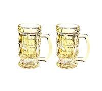 PVGYUJFD Vaso de cerveza, Vaso de pinta personalizado, vaso cerveza, vasos grandes y pesados con asa, jarras vidrio 14 onzas, juego clásicos for jarra genial