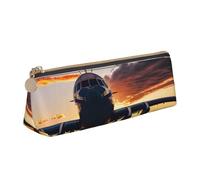 pvinnk Aircraft Plane at Sunset - Estuche elegante y práctico para lápices, gran capacidad, triangular, con cremallera