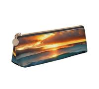 pvinnk Beach Maui Hawaii Sunset Sea Waves Clouds Print Elegante y práctico estuche triangular de gran capacidad con cremallera