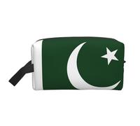 pvinnk Bolsa de maquillaje portátil con estampado de bandera de Pakistán, bolsa de aseo de viaje con asas de gran capacidad, Blanco, Talla única