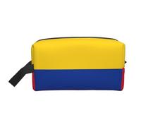 pvinnk Bolsa de maquillaje portátil con estampado de la bandera de Colombia para viaje, bolsa de aseo con asas, gran capacidad, Blanco, Talla única