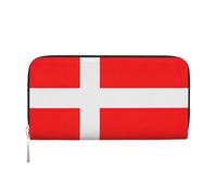 pvinnk Cartera de mano de cuero elegante con estampado de bandera danesa de Dinamarca, para mujer, con capacidad grande, casual, lista para viajar, Negro -, Talla única, Arte